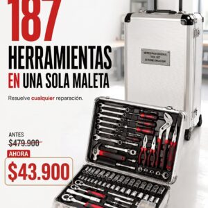 MasteBox PRO™ — 187 Herramientas en una sola maleta